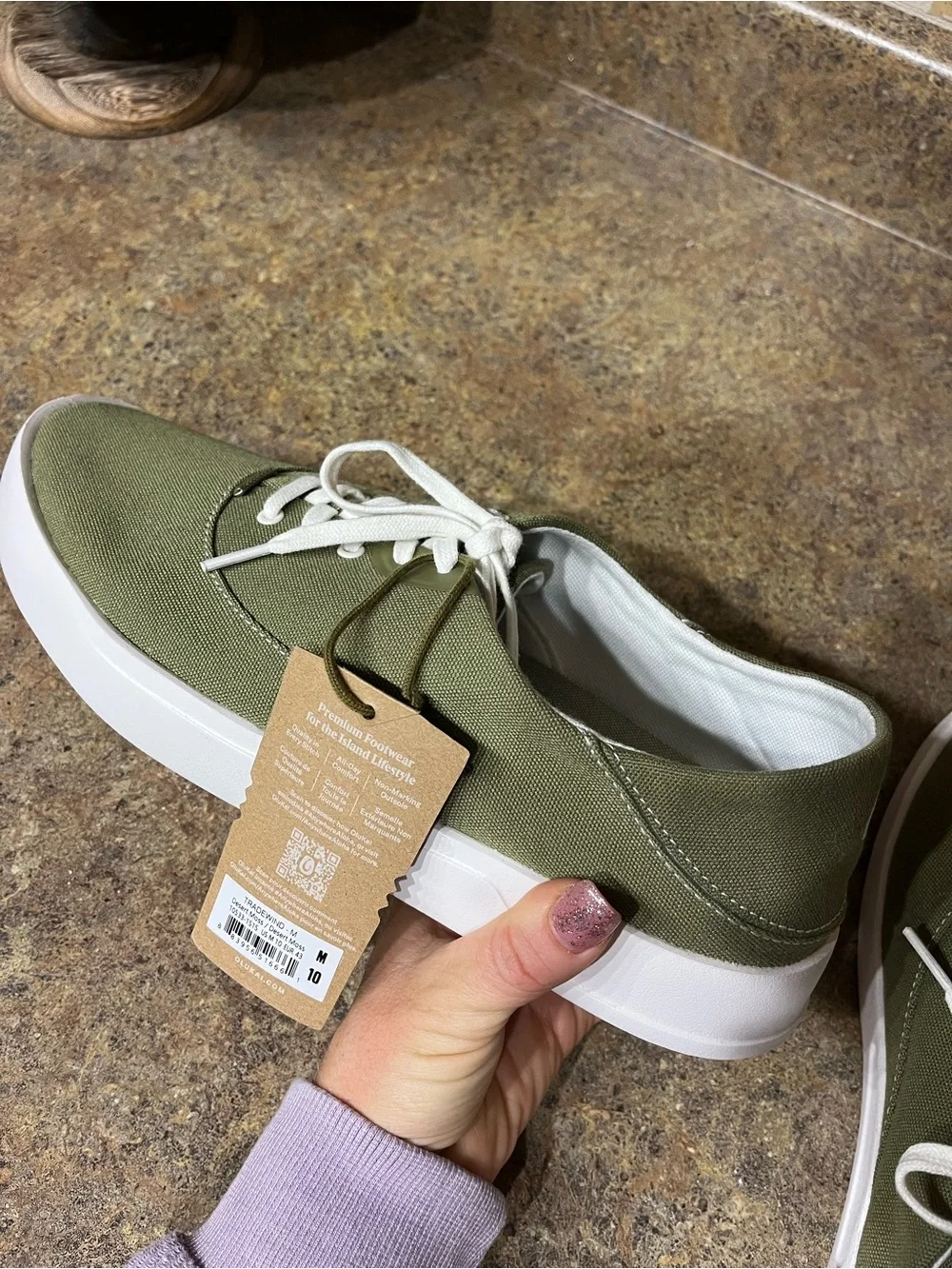 NWT OluKai Tradewind Men’s 10 Desert Moss Green Sneakers Casual Vacation Beach
